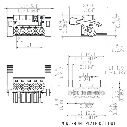 1956350000 - 5mm Female PCB Connector, 4 Poles, 180° Angle, 23A  (Pack of 60)