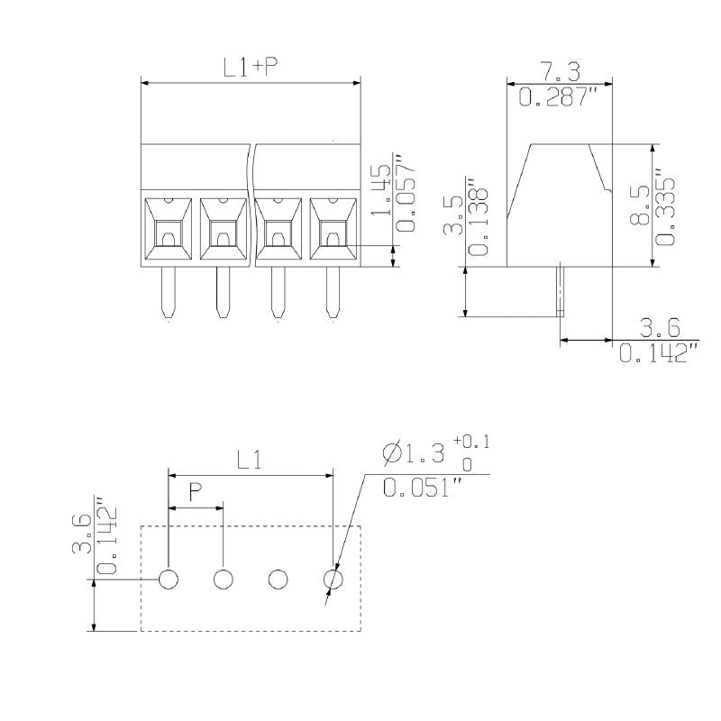 2650460000 - 5-Pole 3.81mm Connection Block Rated 10A, 320V  (Pack of 384)