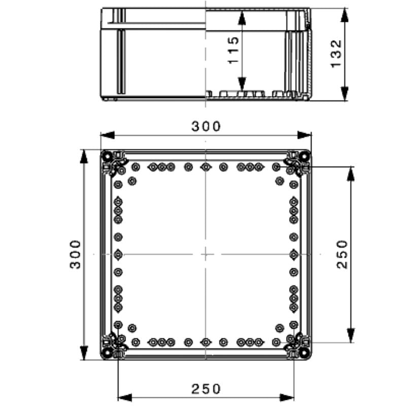 9535740000 - Light Grey 300mm Polycarbonate FPC Enclosure, RoHS Compliant