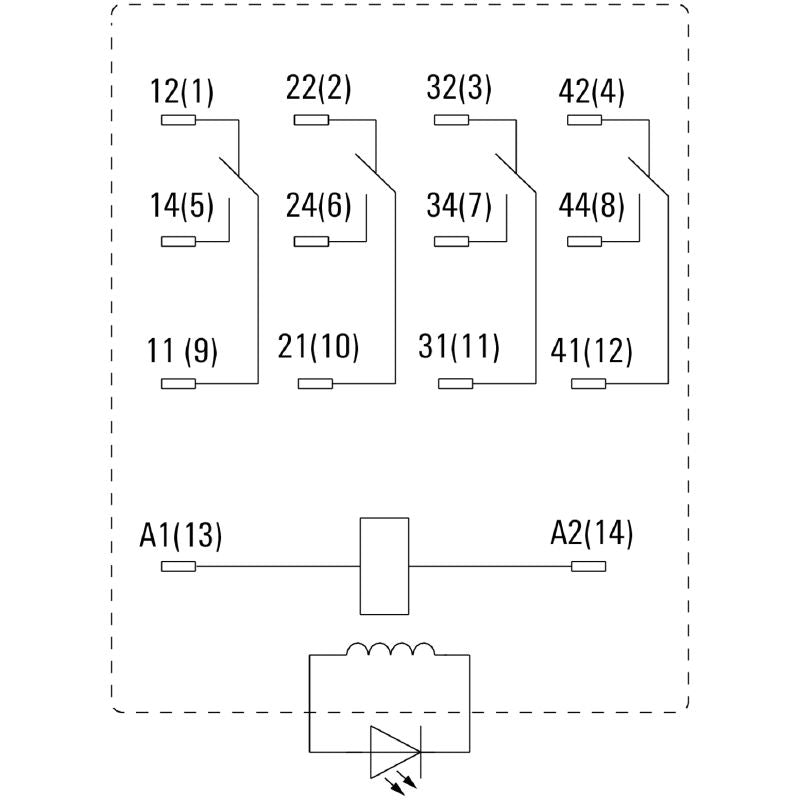 7760056103 - 115V AC D-SERIES Relay with 4 Gold-Plated CO Contacts  (Pack of 20)