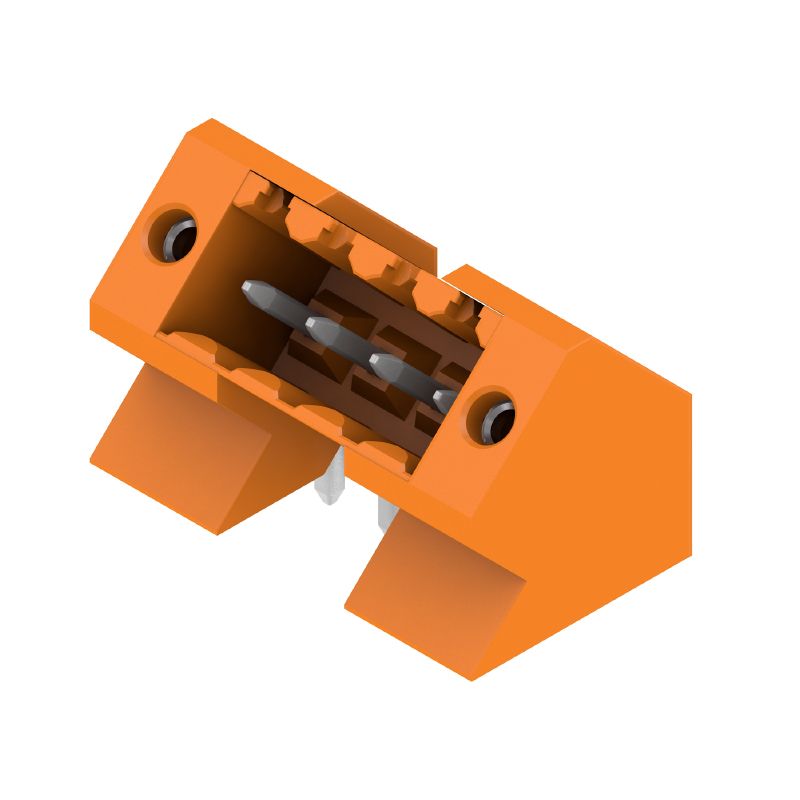 1643350000 - 4-Pole 3.5mm PCB Connector with 135° Elbow, Tinned Orange  (Pack of 84)