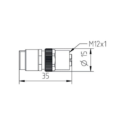 2672440000 - IP67 Customizable Gold-Plated Plug-In Connector with 9mm Cable Diameter