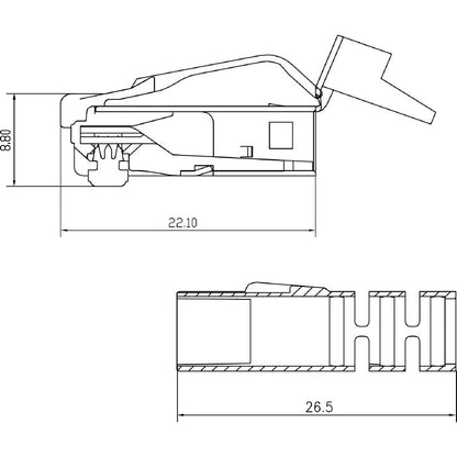 2584980000 - RJ45 Crimp Plug with Kink Protection for Cat.5 Applications  (Pack of 10)