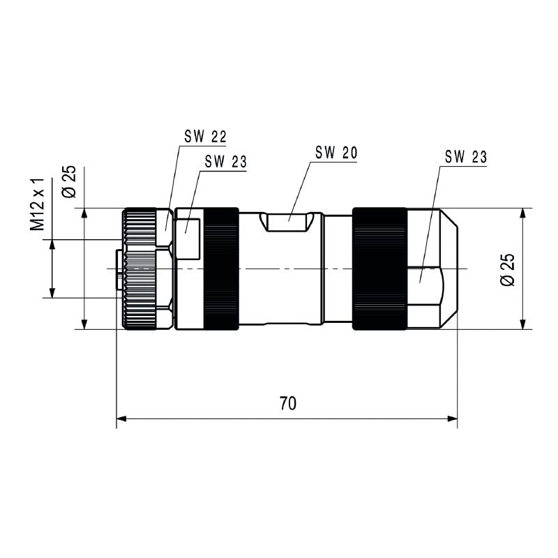 2703520000 - M12 Field Attachable Connector for 8-13mm Cables