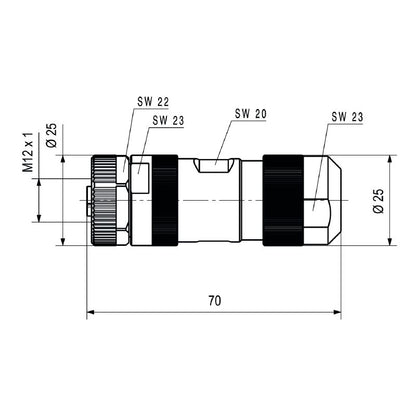 2703520000 - M12 Field Attachable Connector for 8-13mm Cables