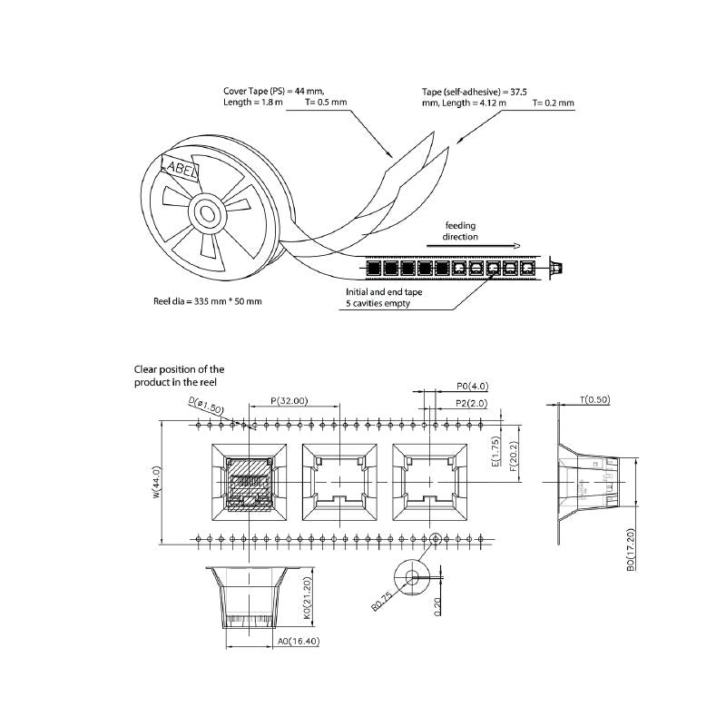 2562160000 - 10-Pole RJ45 Connector with Green/Yellow LEDs, RoHS Compliant  (Pack of 200)
