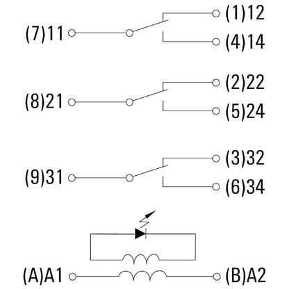 2765580000 - 400V AC D-Series Relay with 3 CO Contacts  (Pack of 10)