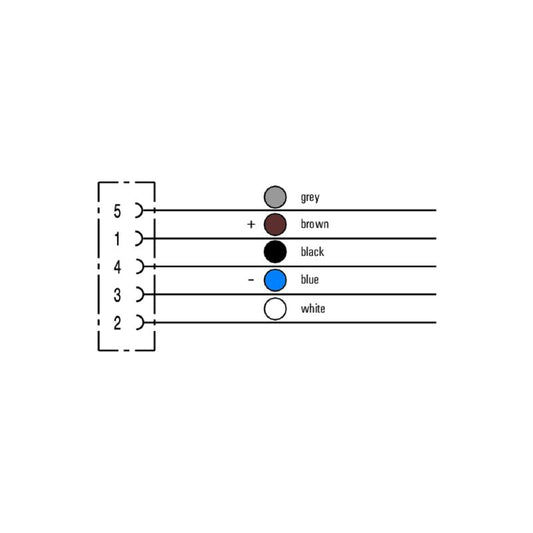 1061880500 - 5m PUR Female Socket Sensor/Actuator Cable, 5-Pole Design
