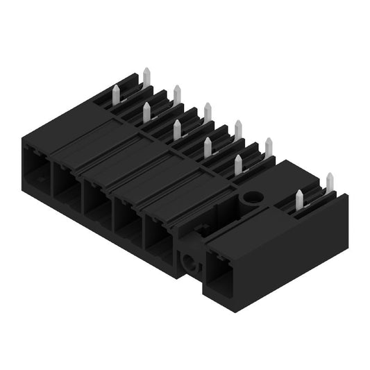 1543280000 - 7.62mm 6-Pole THT Male Header Connector, Black Tinned  (Pack of 30)