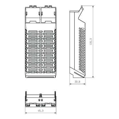 2579670000 - OMNIMATE Light Blue Housing Element, 45.3x105.3x22.8mm  (Pack of 6)