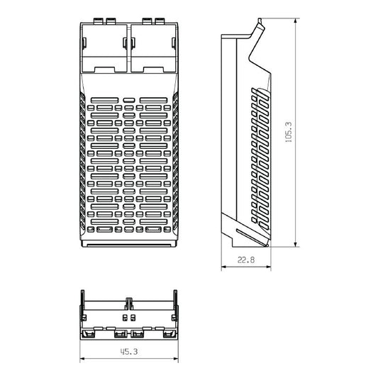 2579670000 - OMNIMATE Light Blue Housing Element, 45.3x105.3x22.8mm  (Pack of 6)