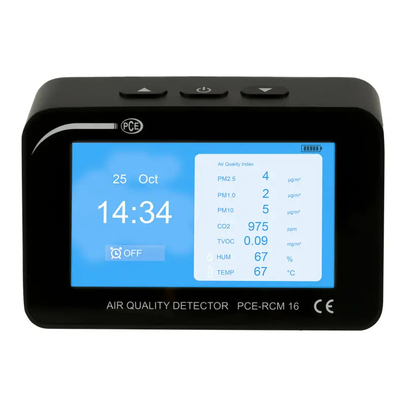 PCE-RCM 16 - 4.3" Air Quality Meter with CO2 and Humidity Monitoring