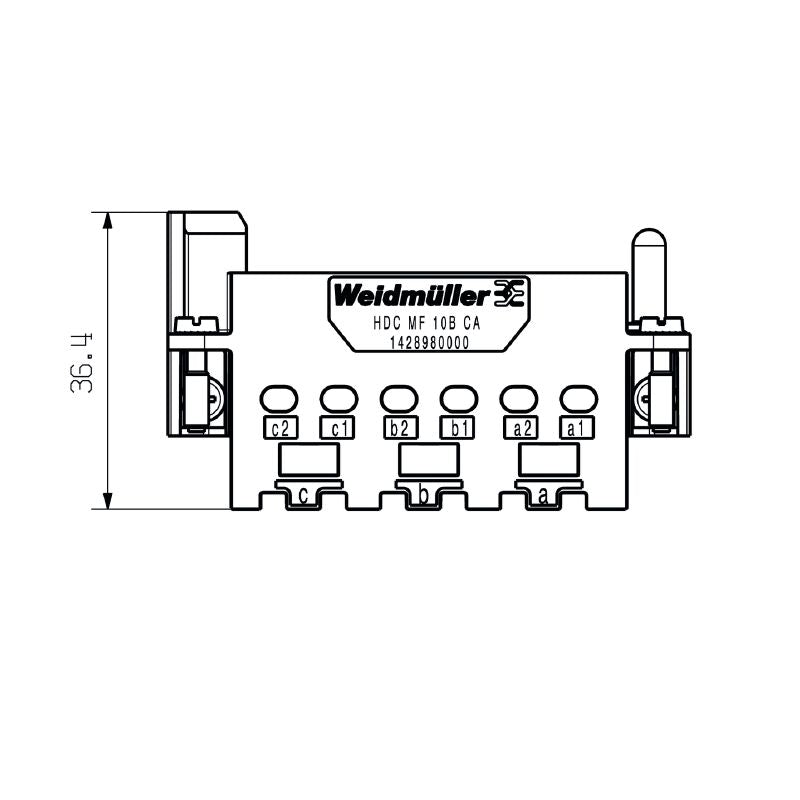 1428980000 - Diecast Zinc Grounding Component, 10mm², 34.4mm Depth