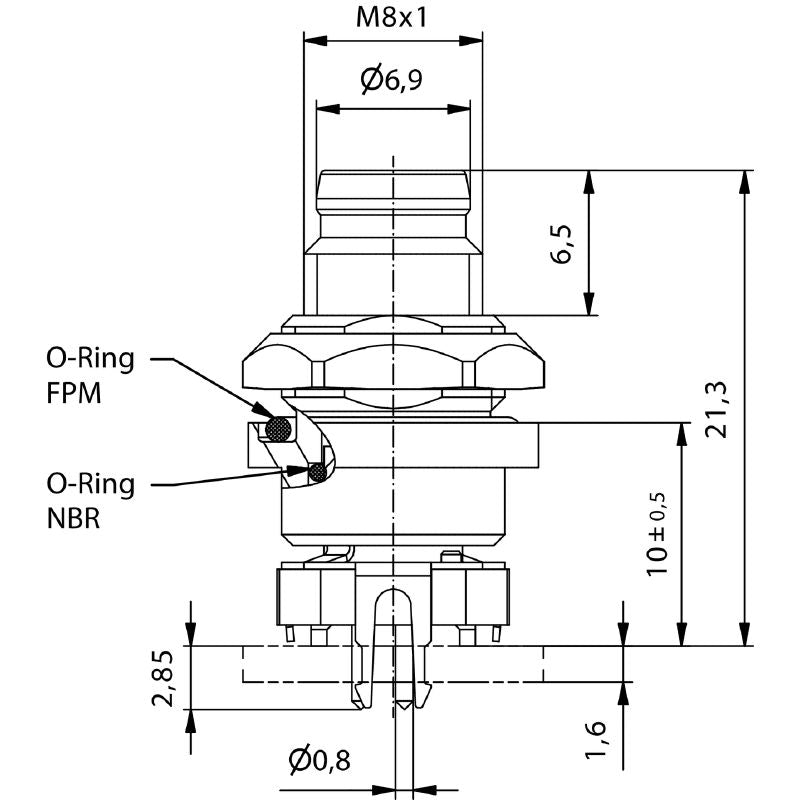 2423640000 - M8 4-Pole Connectors with Mounting Threads - Pack of 25  (Pack of 25)