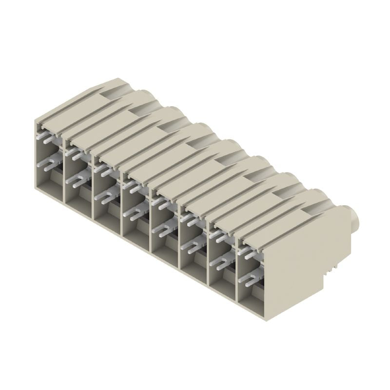 1386730000 - 90° PCB Terminal with 8 Poles, 4.5mm Pins, Clamp Connection  (Pack of 10)