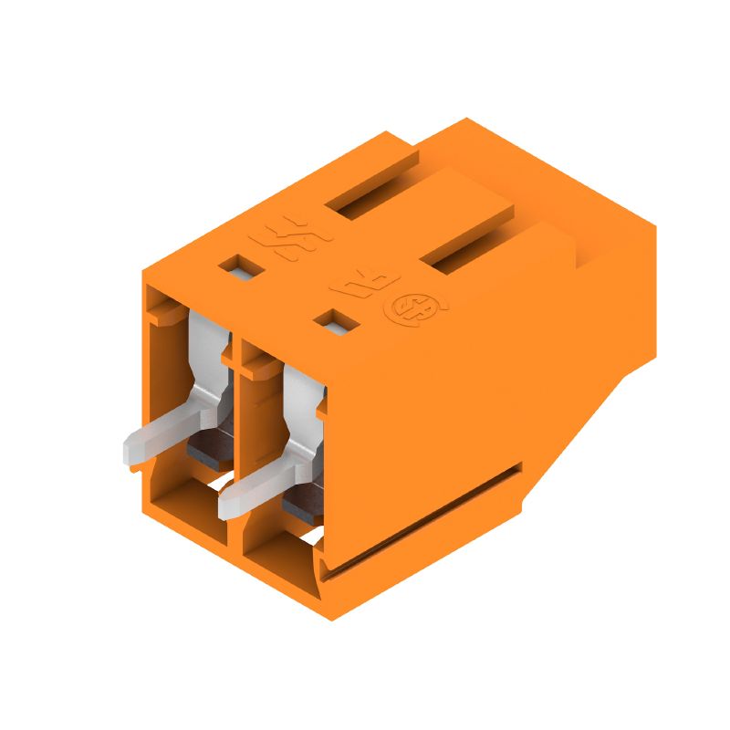 1934270000 - Orange PCB Terminal, Dual Poles, 3.2mm Solder Pin, 90° Angle  (Pack of 100)