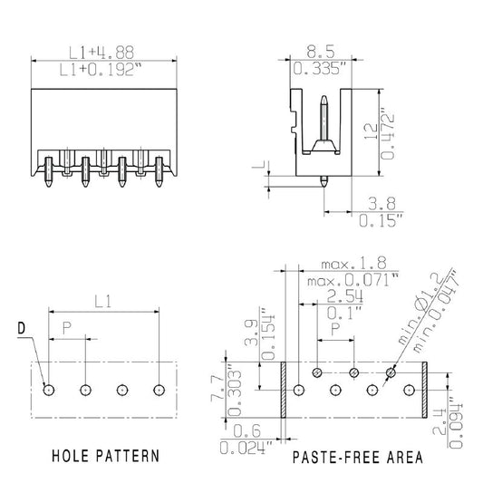 2003270000 - 3-Pole 5.08mm Black PCB Connector with 180° Angle  (Pack of 250)