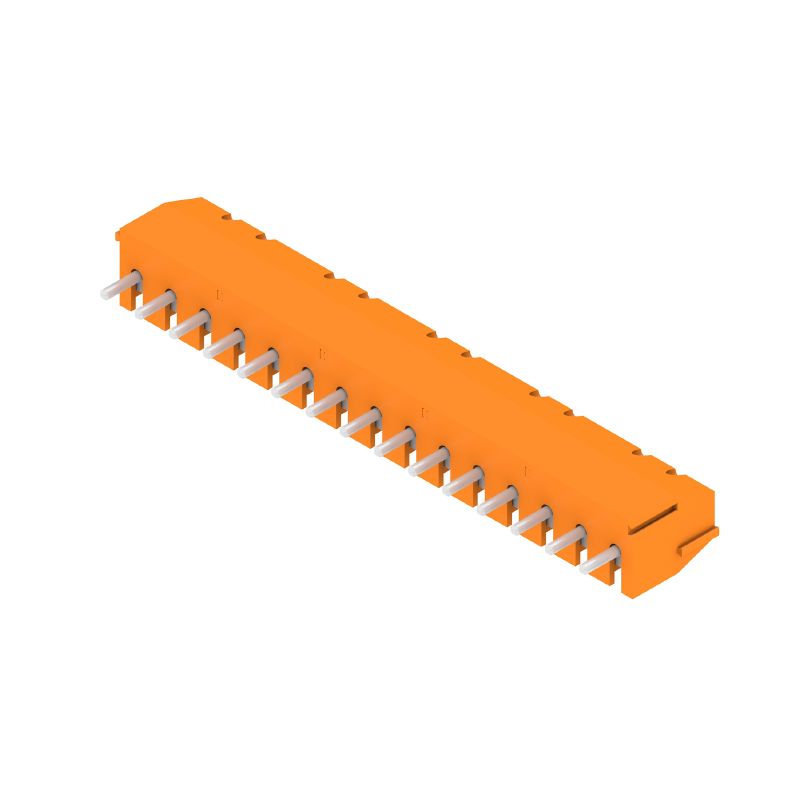 2428200000 - Orange 3.5mm Circuit Board Terminal, 15 Poles, 90° Pins  (Pack of 100)
