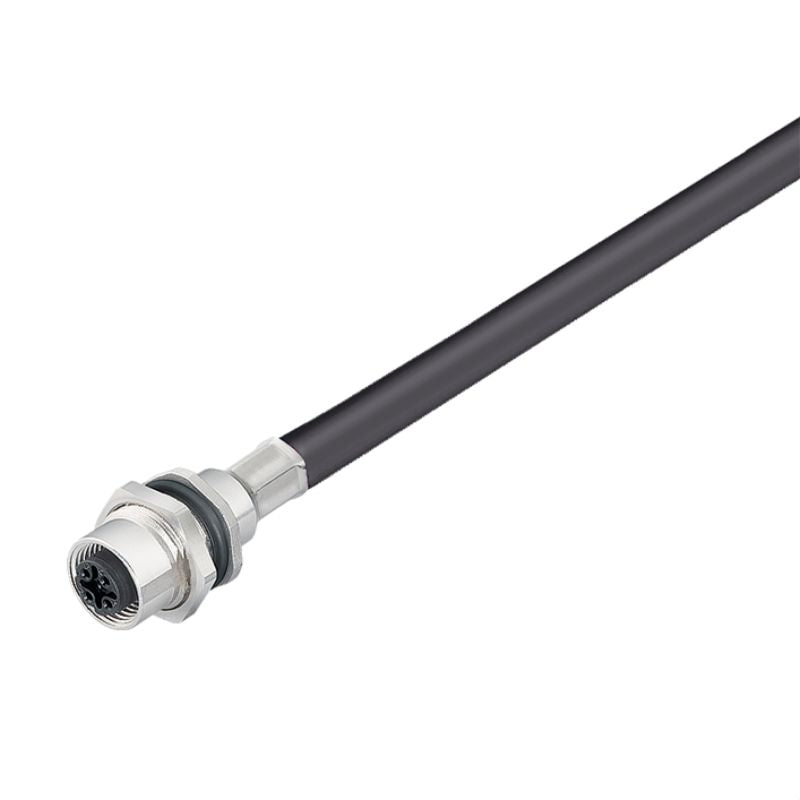 1222270000 - 2m 5-Pole Black Plug Cable, 0.25mm², 4A Current