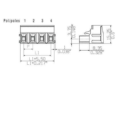 2864480000 - 3-Pole Female PCB Connector, 7.50 mm Pitch, 20.1 mm Deep  (Pack of 100)