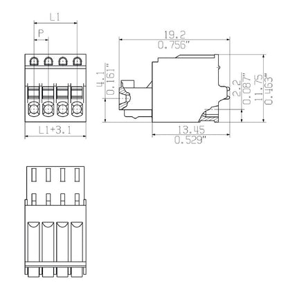 2438860000 - 2-Pole Push-In Connector, 2.50mm Pitch, 6A 320V  (Pack of 250)