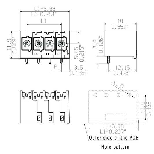 8000072515 - 5mm Male PCB Connector for 12 Poles, RoHS Compliant  (Pack of 8)