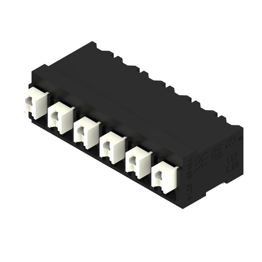 2581230000 - 6-Pole 5.00mm Black PCB Terminals, 90° Angle, PUSH IN Feature  (Pack of 265)