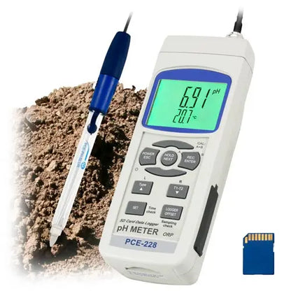 PCE-228SLUR - Handheld Environmental Meter for pH, Temperature & Data Storage