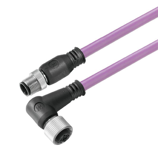 1062310500 - 5m Shielded M12 Cable with Straight & 90-Degree Connectors