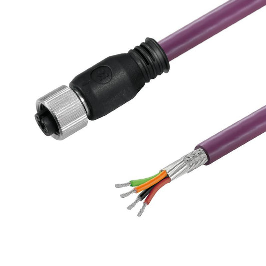 1431521000 - 10m Shielded M12 Female Socket Connector, PVC Construction