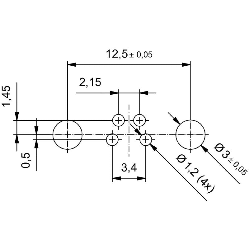 2423580000 - Durable M8 Rectangular Connector with 4 Poles & M12 Thread  (Pack of 25)
