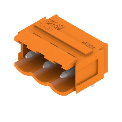 1580870000 - 3-Pole 5.00mm PCB Connector - 90° THT Solder, Orange  (Pack of 100)