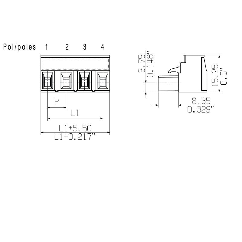 1628030000 - 7.50mm Female PCB Plug Connector, 180° Angle  (Pack of 100)