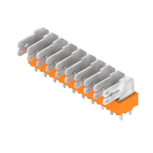 9511490000 - 5.00mm PCB Terminal for 10 Poles, 90° Angle, Orange  (Pack of 50)