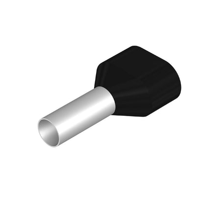 9037320000 - Black Twin Wire Ferrule, 11.4mm Collar, 6mm² Capacity  (Pack of 100)