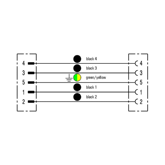 2455271000 - 10m M12 Power Cable with 5-Pole Connections