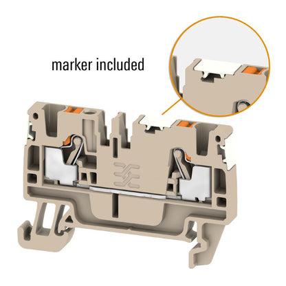 2506340000 - Dark Beige Modular Terminals with 6mm² PUSH IN Technology