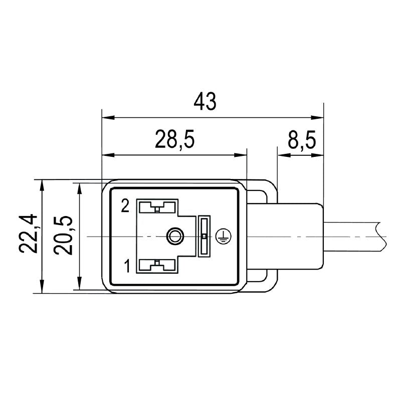2751060300 - 3m M12 A-coded Valve Cable with Straight Plug