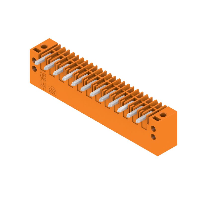 1607140000 - 3.50mm 12-Pole PCB Plug Connector with 90° Elbow, Orange  (Pack of 50)