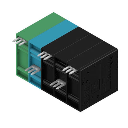 2878500000 - Black 5-Pole PCB Terminal, 10mm, 90-Degree Angle, Tin Coated  (Pack of 25)