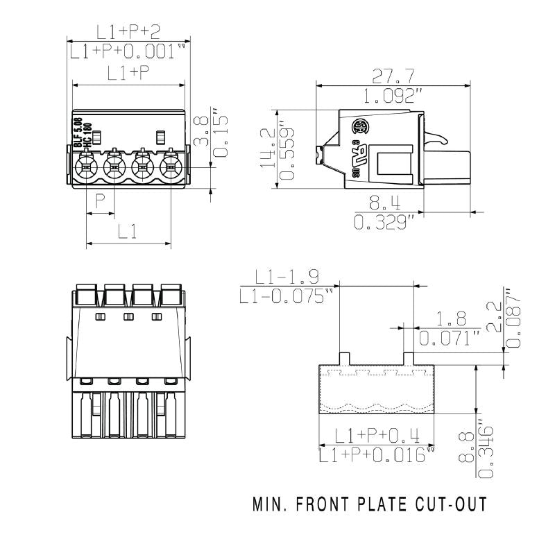 1368880000 - 5.08mm 9-Pole PCB Plug-In Connector with PUSH IN Mechanism  (Pack of 36)