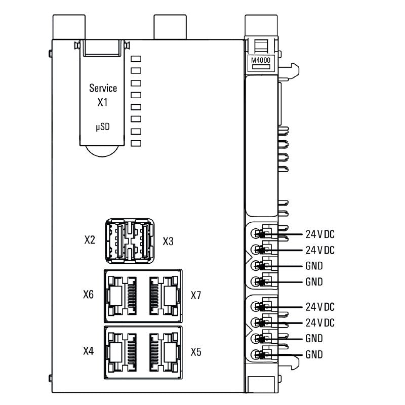 2839160000 - UC20-M4000 IP20 Automation Controller, 24VDC, Compact Design