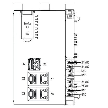 2839160000 - UC20-M4000 IP20 Automation Controller, 24VDC, Compact Design