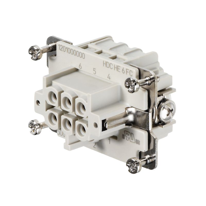 1201000000 - 6-Pole Crimp Connector, 500V, 24A, RoHS Compliant