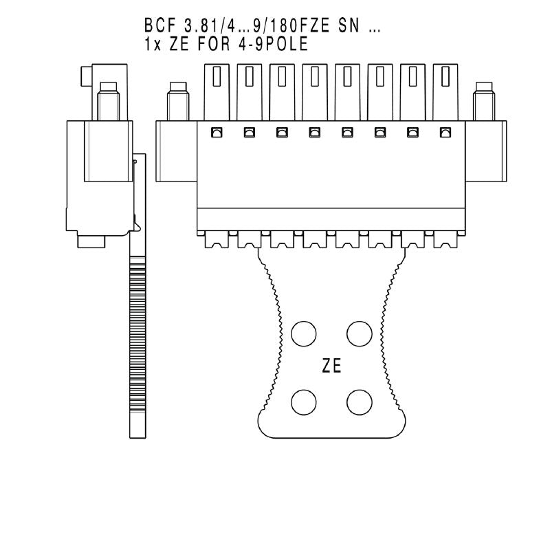 1231380000 - 3.81mm Female PCB Connector, 8 Poles, 180° Angle  (Pack of 50)