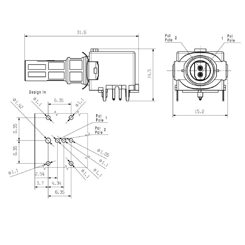 2795100000 - IP67 Rated M8 PCB Connector with 90° Elbow and Solder Pins  (Pack of 100)