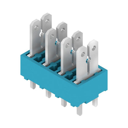 6385360000 - 5mm PCB Terminal, 4 Poles, 180° Outlet, Blue  (Pack of 500)