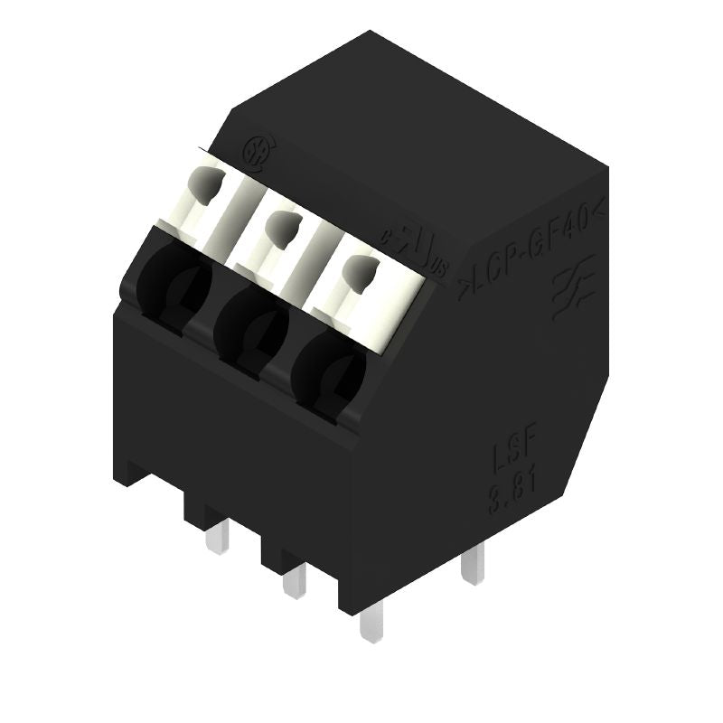 1885890000 - 3-Pole Black PCB Terminal, 3.81mm Pitch, Angled 135°  (Pack of 46)