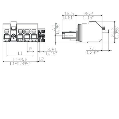 2629130000 - 4-Pole 7.62mm PCB Plug Connector, 180° Direction, PUSH IN  (Pack of 36)