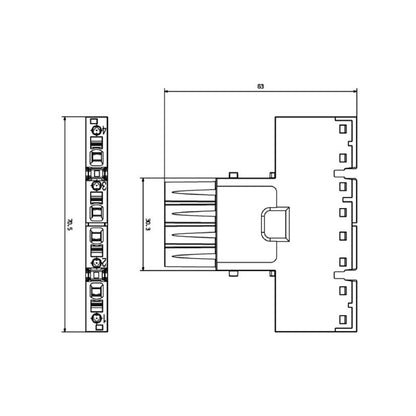 2636060000 - 4-Pole Signal Module, 250V, 16A, PUSH IN Actuator